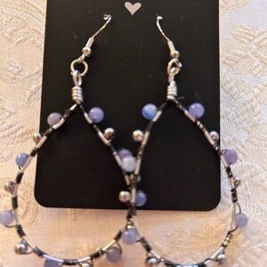 Silver beaded hoops